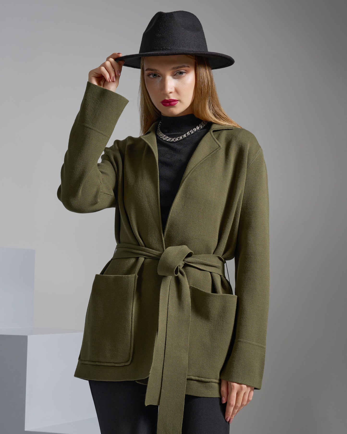 Soft-Knit Belted Cardigan