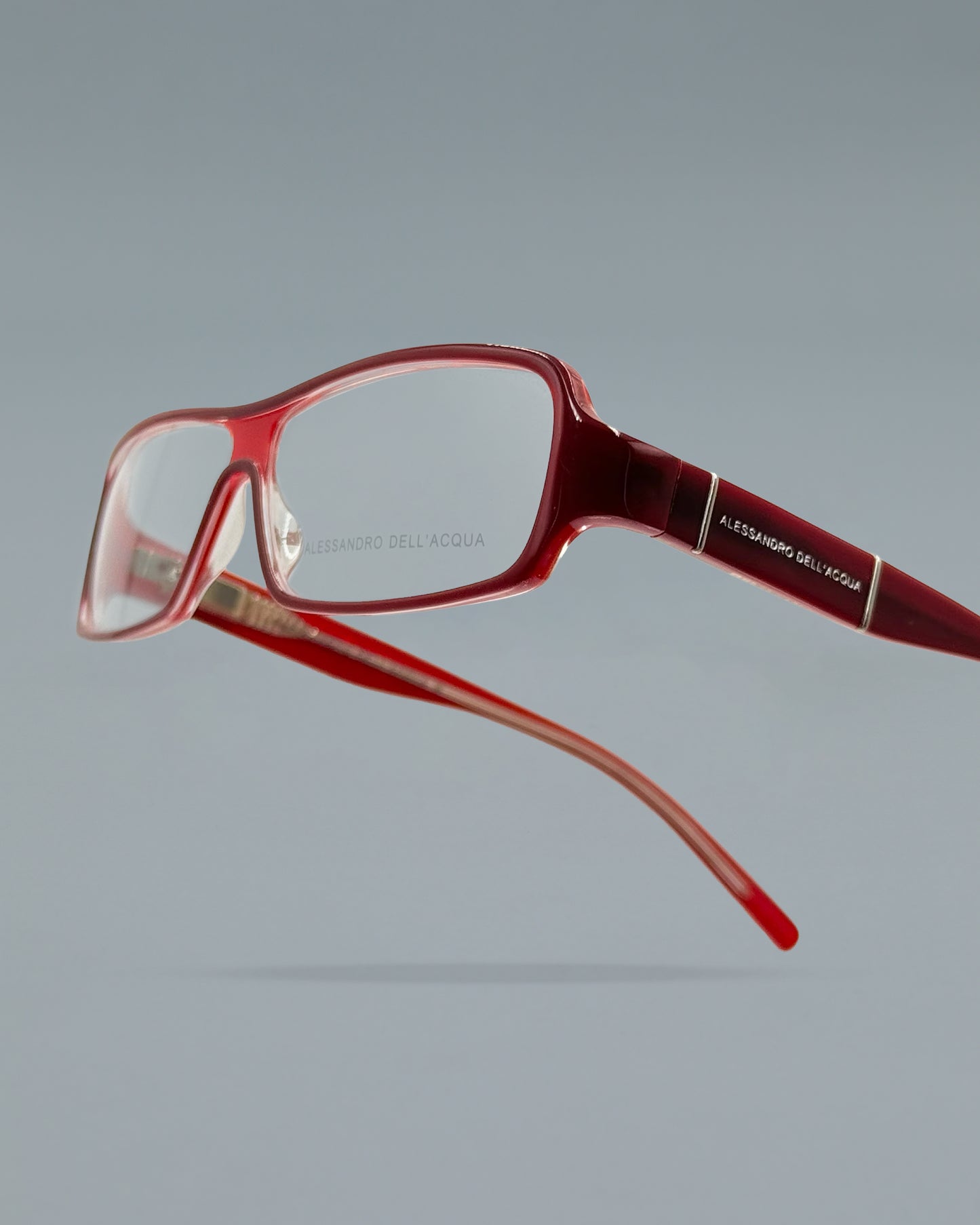 Red Frame Rectangular Eyeglasses