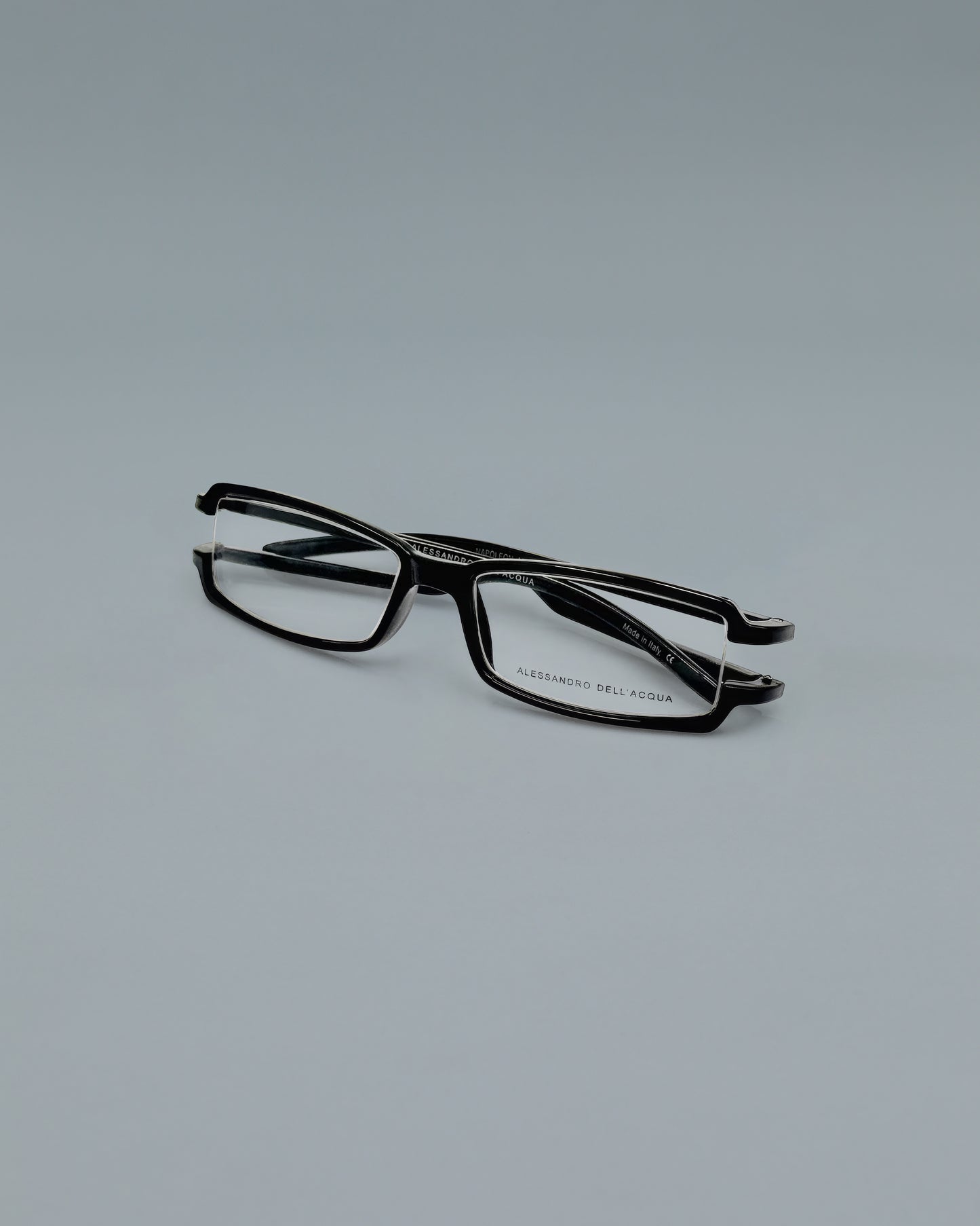 Slim Black Rectangular Glasses