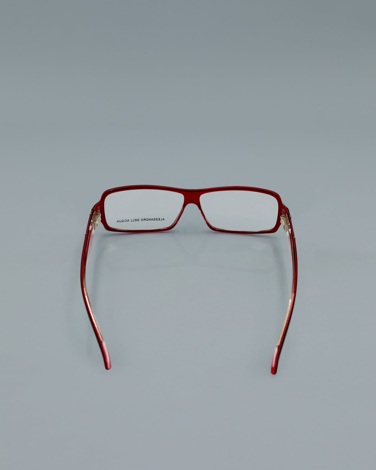 Red Frame Rectangular Eyeglasses