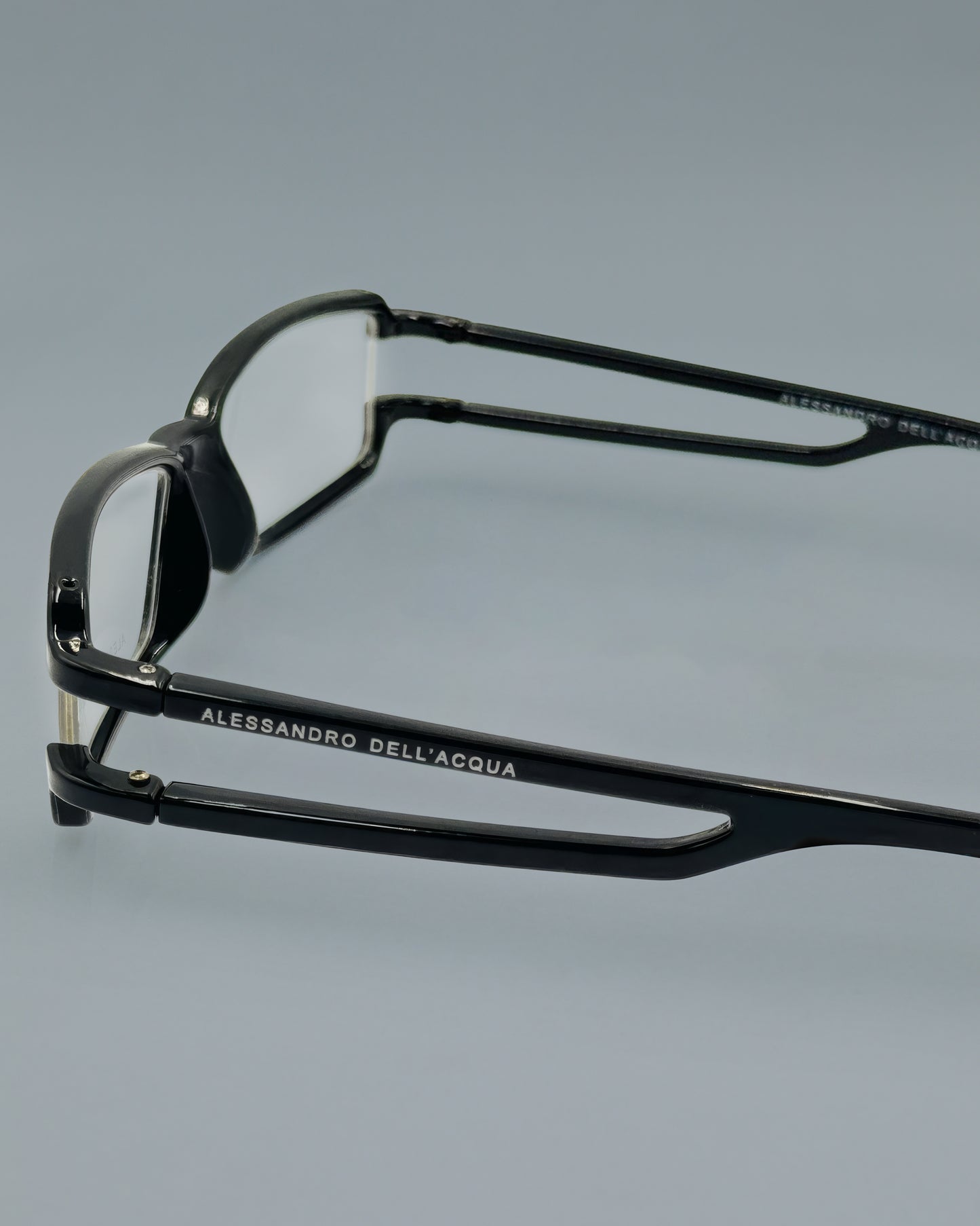 Slim Black Rectangular Glasses
