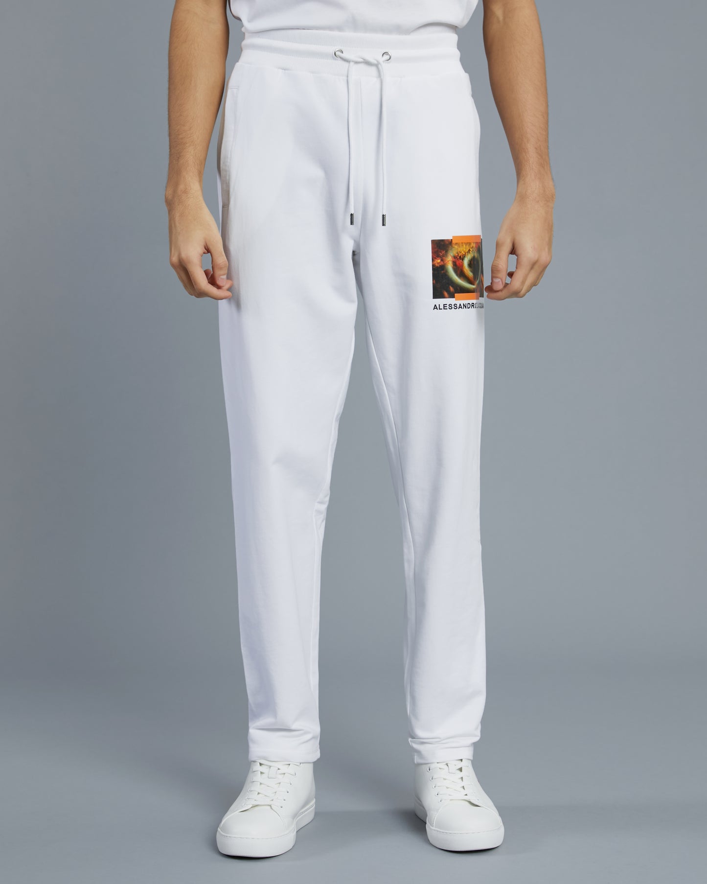 Graphic and Brand Print Track Pants