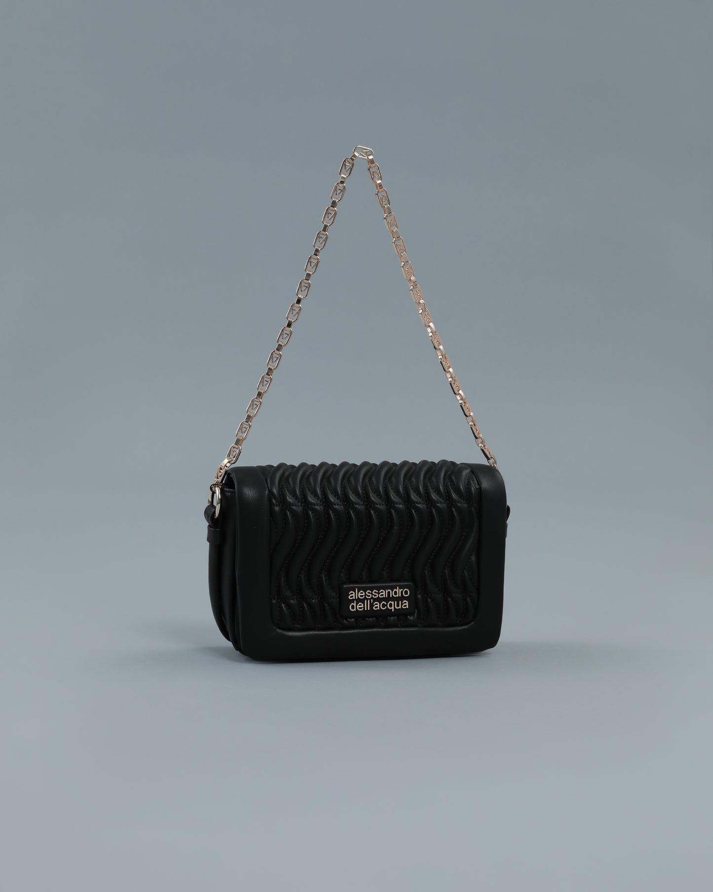 Mini Matelassé Crossbody Bag in Black
