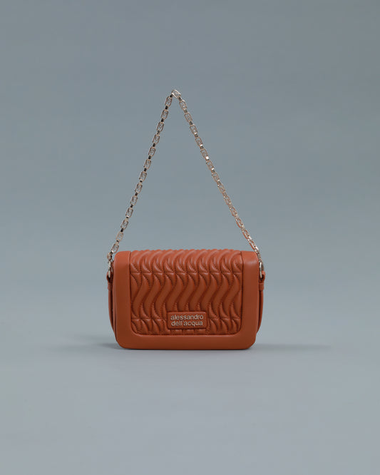 Mini Matelassé Crossbody Bag in Camel