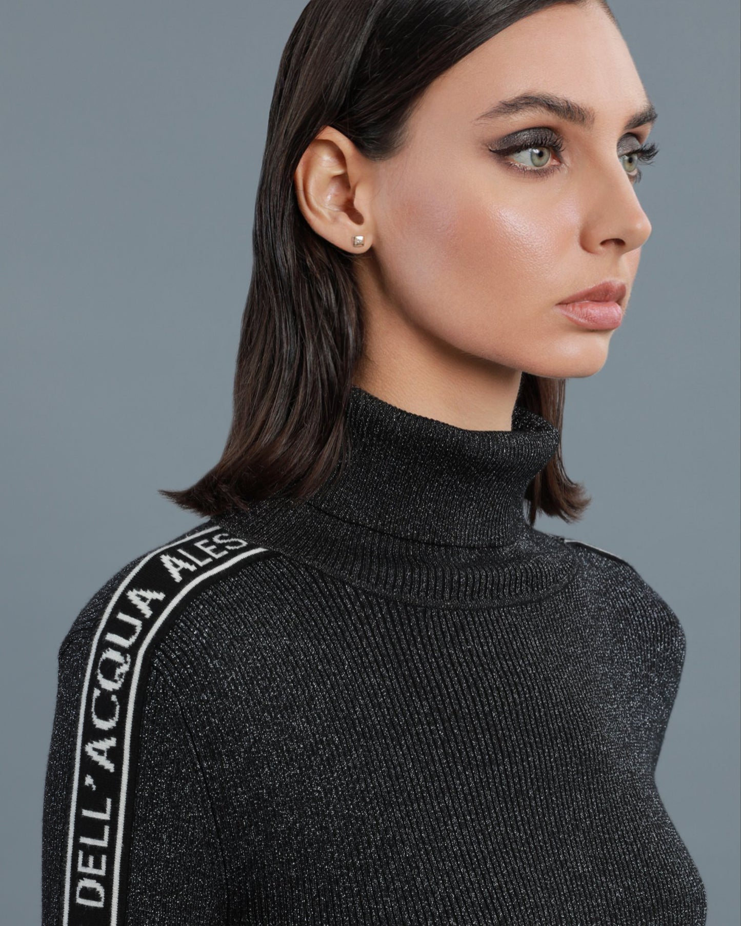 Lurex-blend Turtle Neck Top
