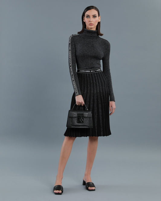 Lurex-blend Turtle Neck Top