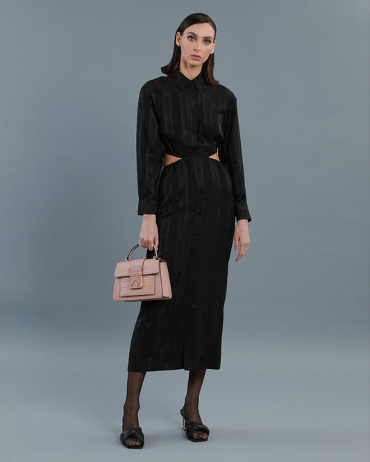 Logo Jacquard Cut-Out Dress