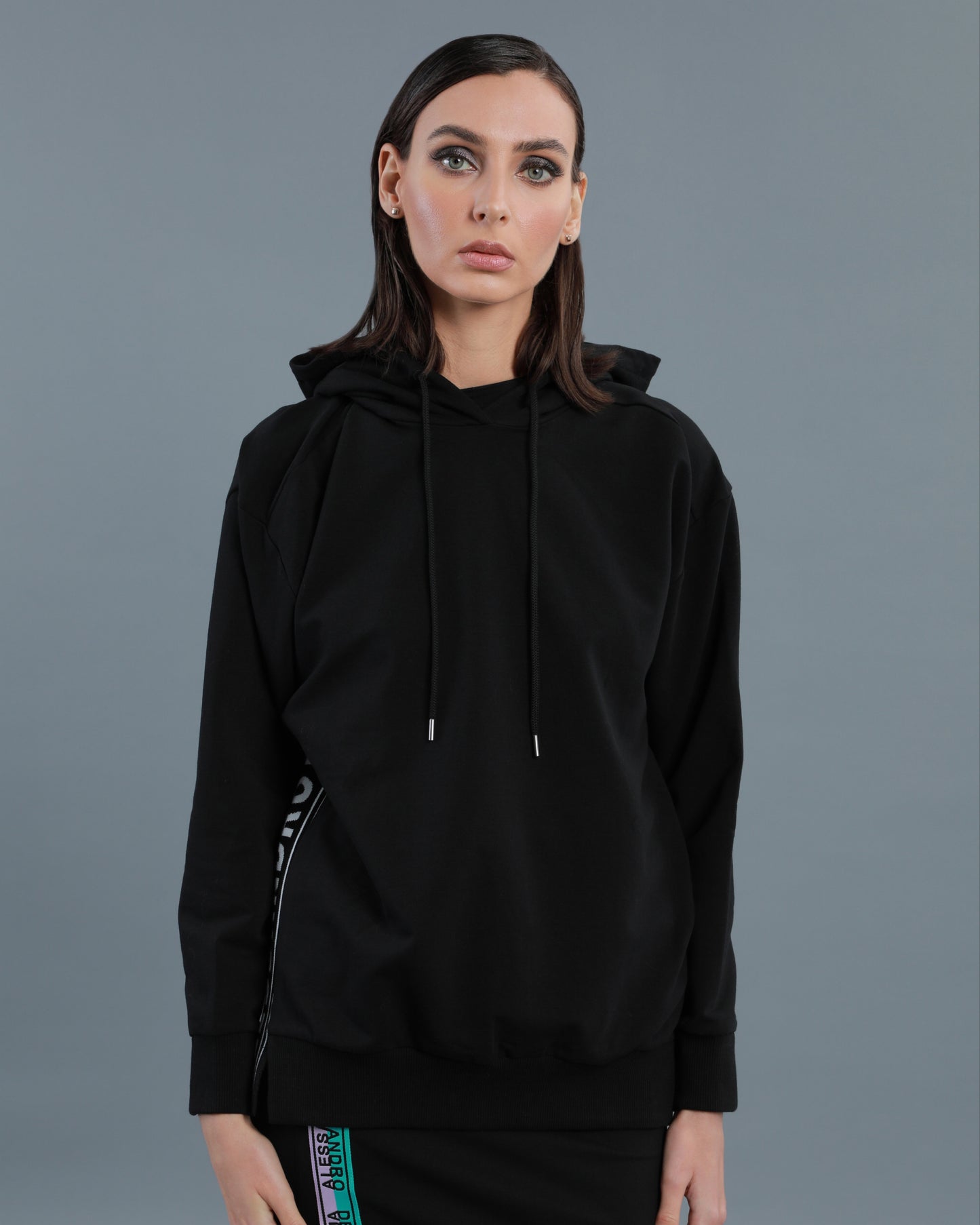 Jacquard Logo Tape Hoodie