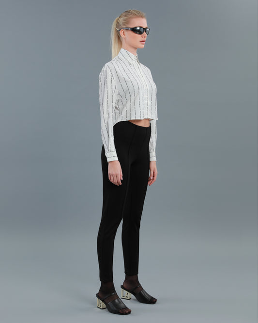 All-Over Logo Cropped Shirt