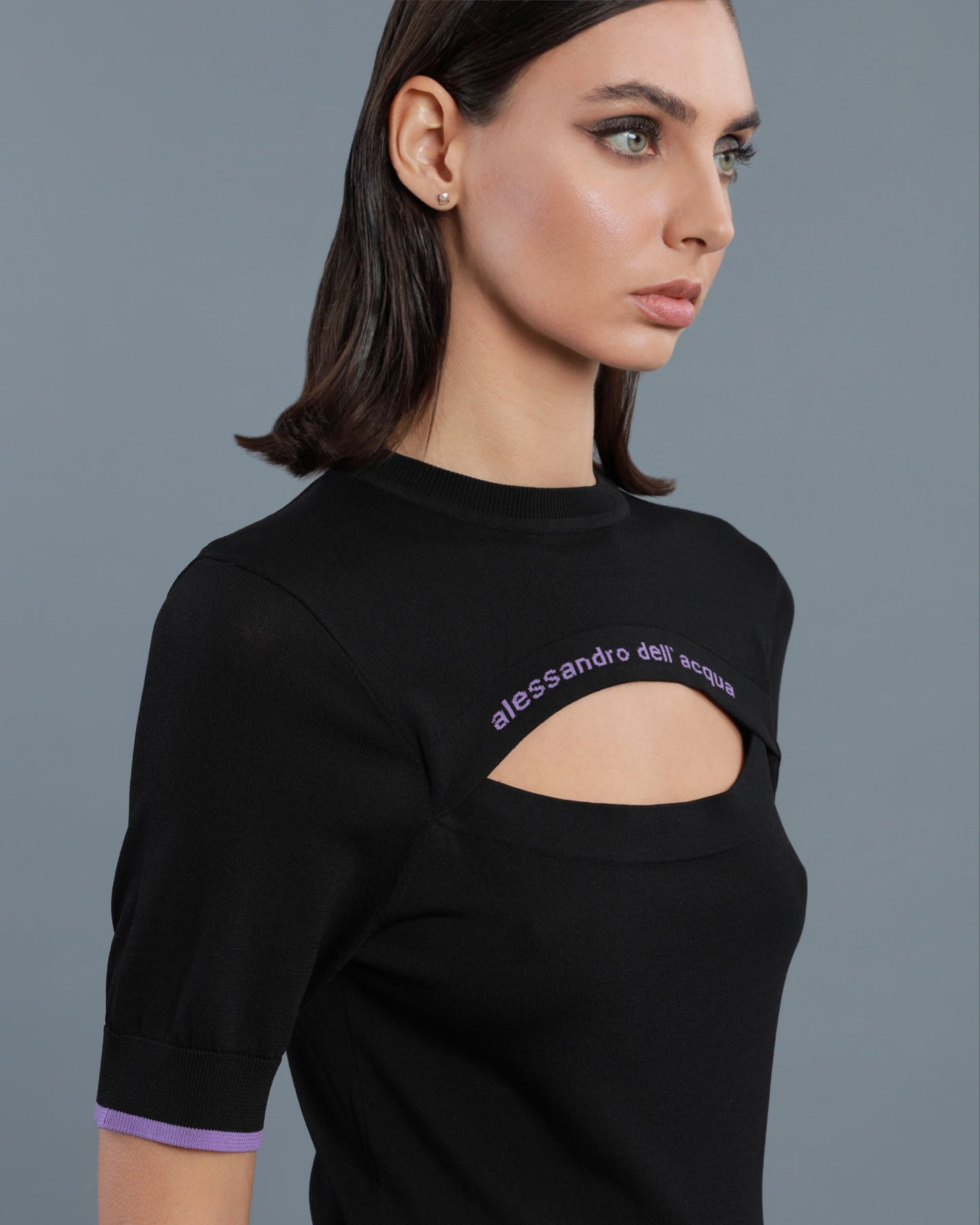 Contrast Tipping Cut-Out Top