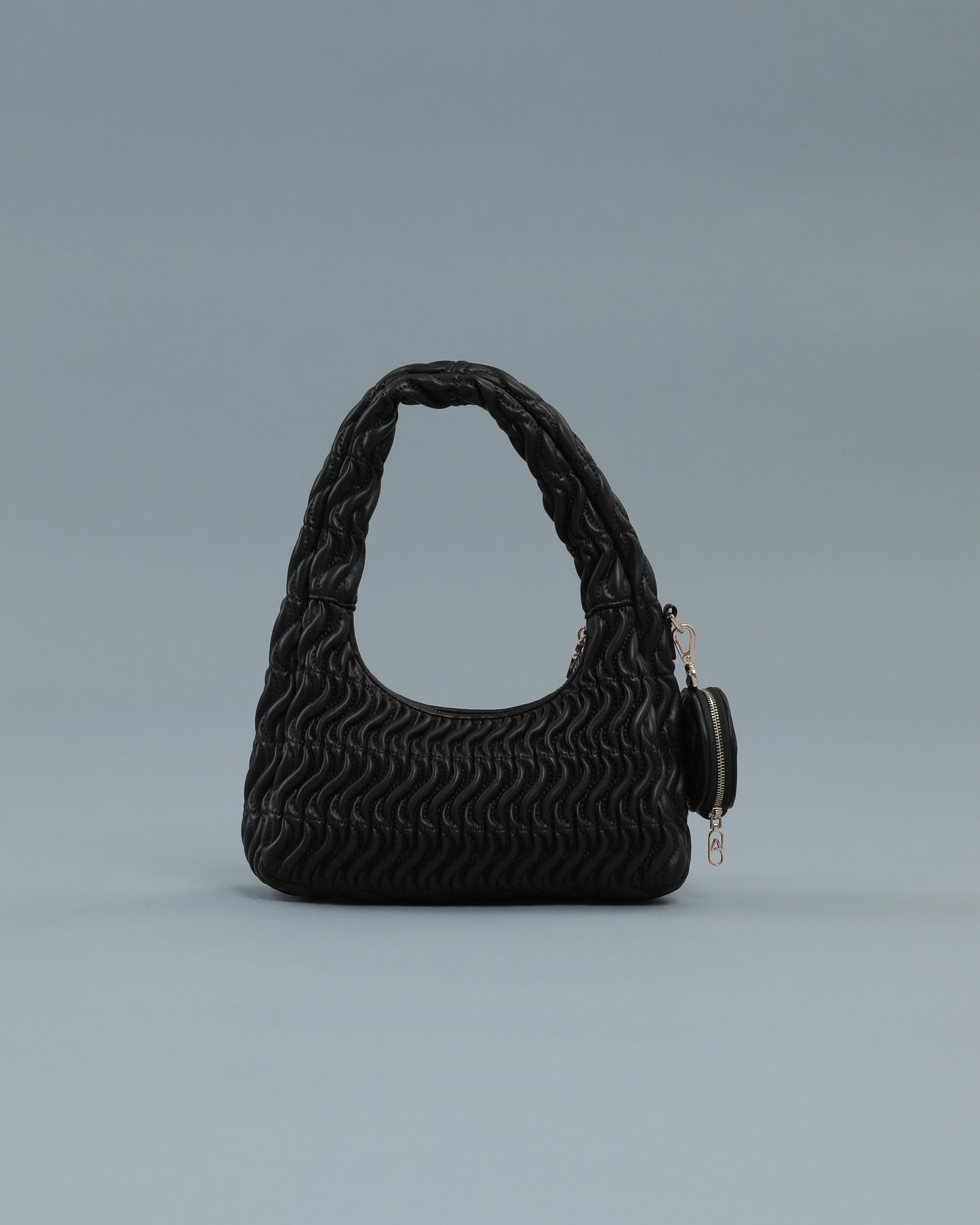 Matelassé Shoulder Bag in Black