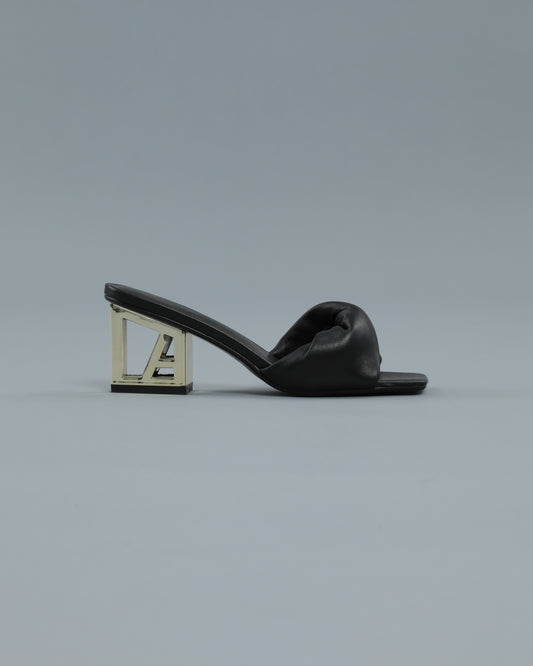 Logo Heeled Mule