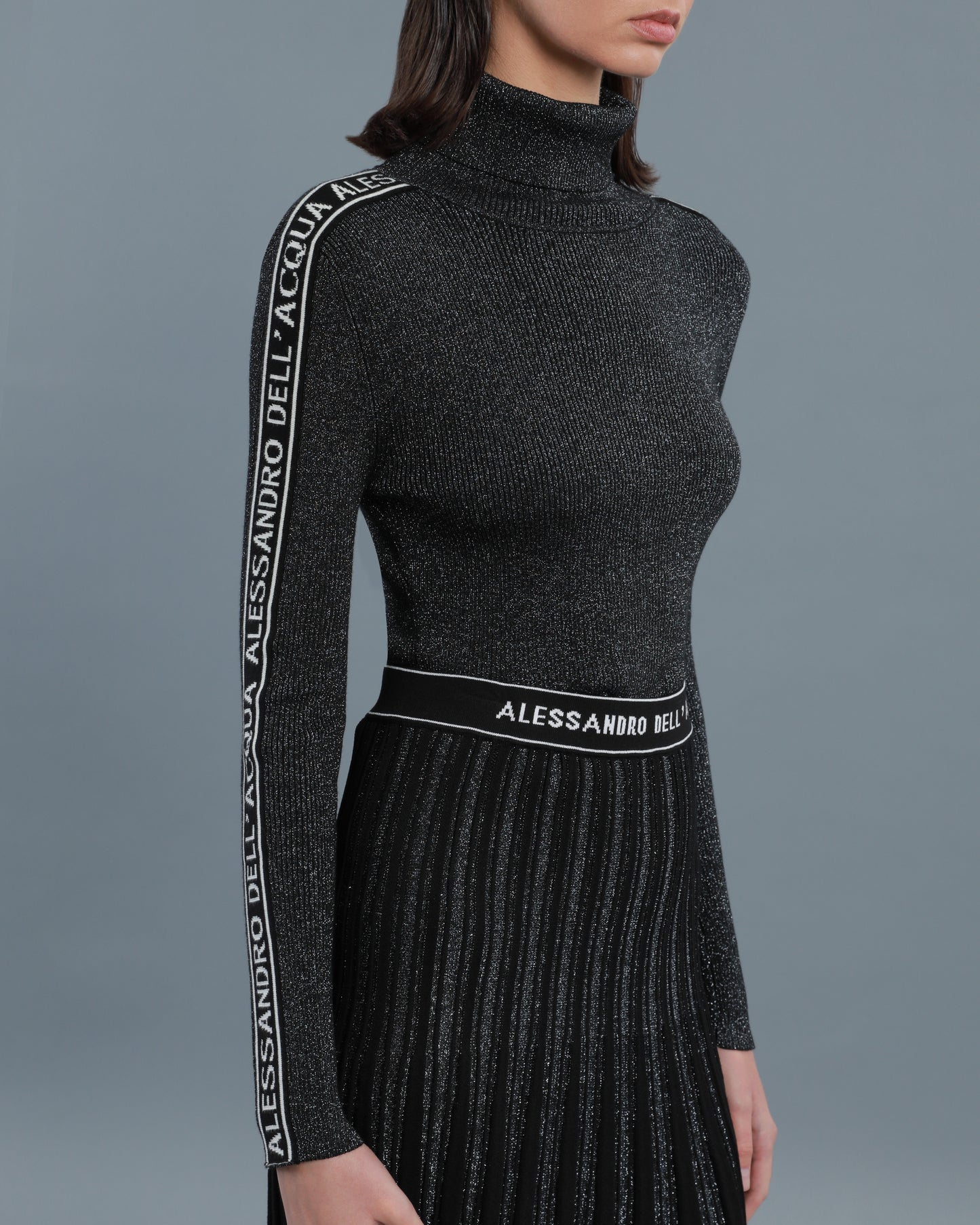 Lurex-blend Turtle Neck Top